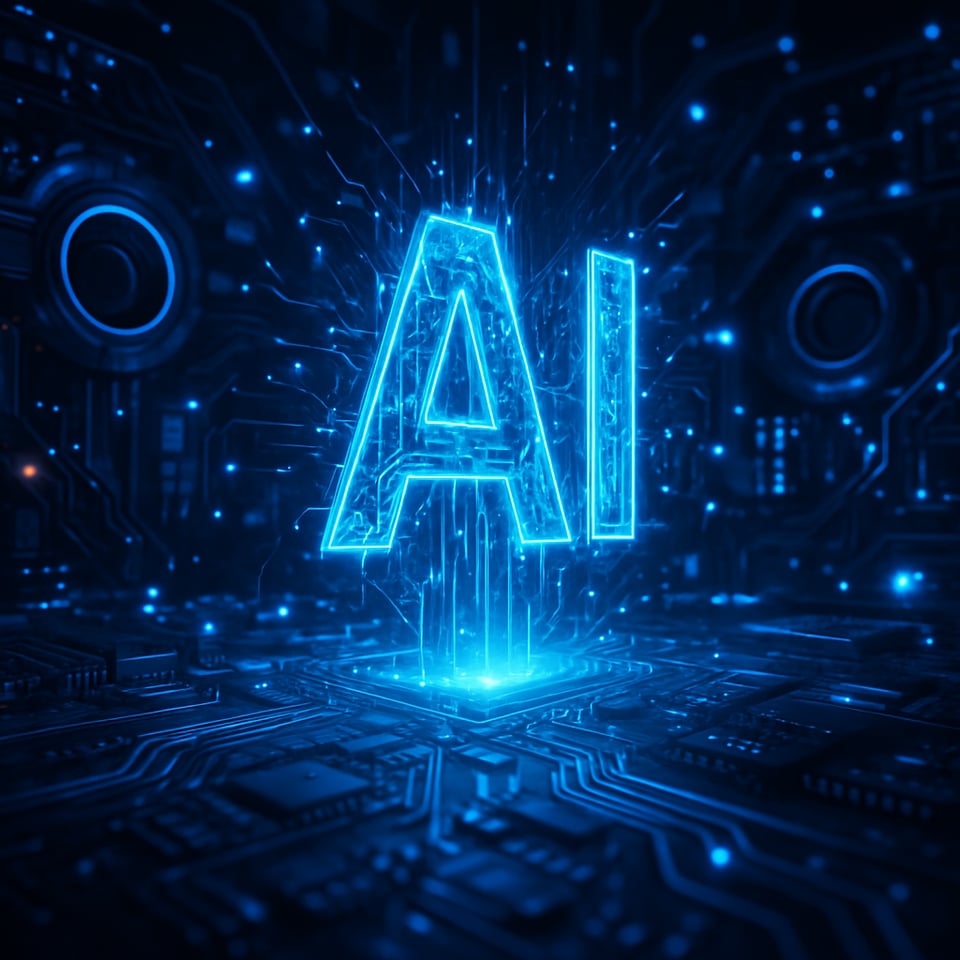 cinematic futuristic image to showcase AI and high tech and breakthroughs no human image no human brain image-1